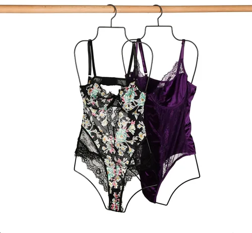 Vista 6 de Colgador de bikini de cuerpo completo con forma de metal y alambre para traje de baño, perchas para exhibición, paquete de 10 unidades (negro)
