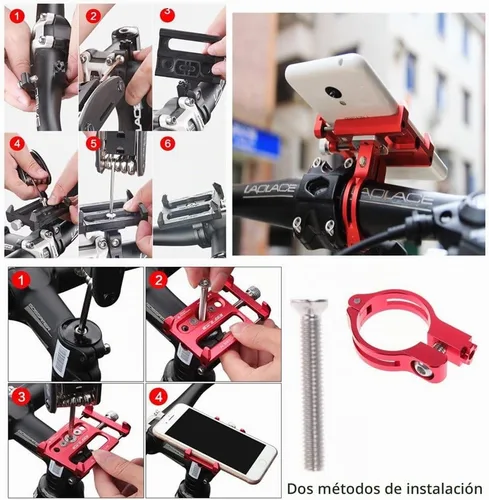 Vista 5 de GUB Soporte universal para teléfono, ajustable, compatible con iPhone 8 Plus y otros teléfonos inteligentes, color negro con banda