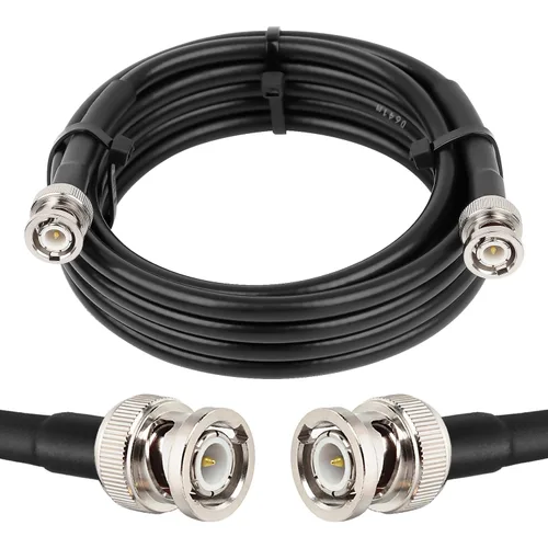 Vista 19 de MOOKEERF RG8X - Cable coaxial BNC macho a BNC macho de 1 pie, 2 piezas, 50 ohmios, pérdida ultra baja para antena, radio RF, módem, osciloscopio