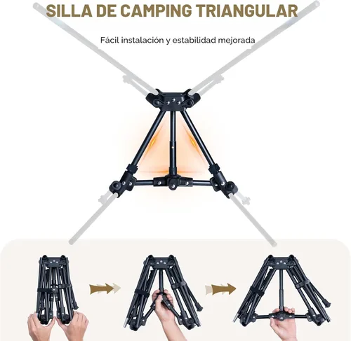 Vista 5 de ONETIGRIS Tigerblade - Silla de camping, ligera, plegable, silla de senderismo, compacta, portátil, capacidad de 330 libras