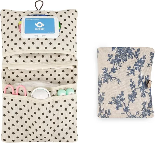 Vista 6 de Lmbabter Organizador extraíble para bolsa de bebé, bolsa de pañales con 6 bolsillos en total, bolso y bolsa de mano para mujeres, mamás, enfermeras
