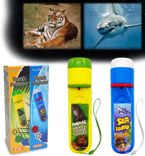 Vista 16 de Pup Go Linterna proyector de animales para niños a partir de 3 años, 3 discos 24 imágenes, juguetes de animales de safari para niños y niñas