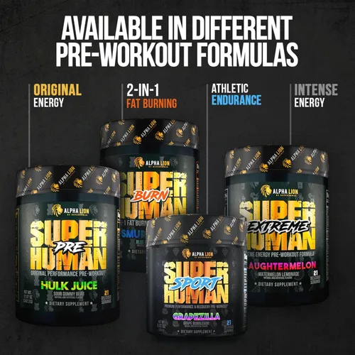 Vista 8 de ALPHA LION Superhuman Pump Polvo para antes de ejercitarse, suplemento preentrenamiento nootrópico libre de cafeína y estimulantes, potenciador