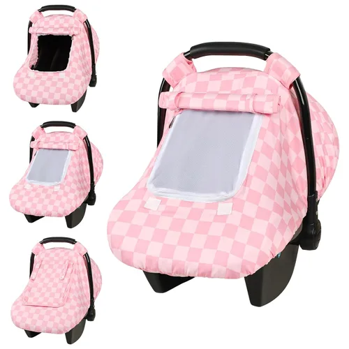 Vista 11 de Funda de asiento de automóvil para bebé, funda de asiento de automóvil resistente al viento para niñas pequeñas, toldo cálido para asiento