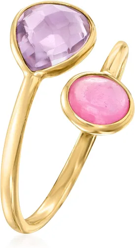 Vista 3 de Ross-Simons Anillo italiano de 150 quilates de amatista y zafiro rosa de 125 quilates en oro amarillo de 14 quilates Piedra preciosa amatista