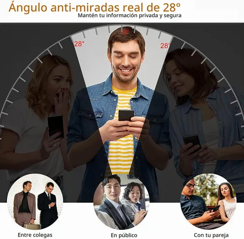 Vista 4 de 2 protectores de pantalla frontal de vidrio templado de privacidad compatibles con Samsung Galaxy Z Fold 5 + 2 protectores de lente de cámara