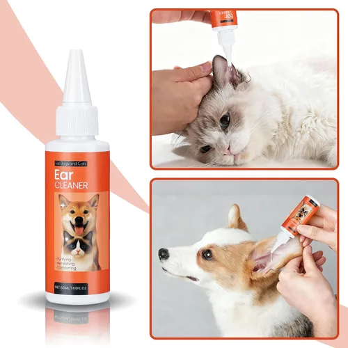 Vista 6 de FlowFish Limpiador de oídos de mascotas para perros, tratamiento de infección de oído, solución de limpieza de oídos de perro no irritante