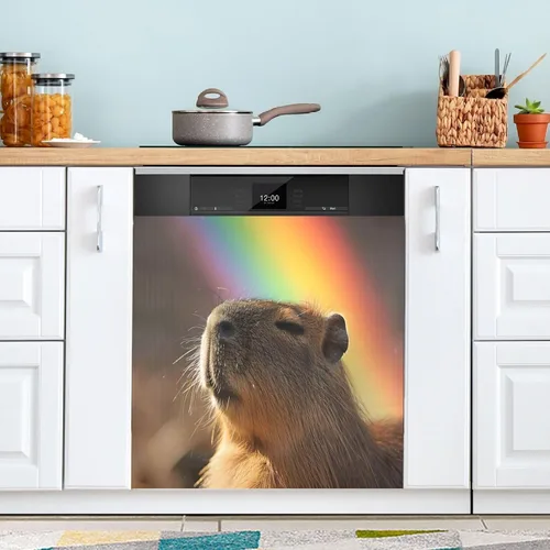 Vista 19 de Christmas Family Gnomes Dishwasher Magnet Cover Refrigerator Door Cover Magnectic Sticker Kitchen Panel Decal Appliances Decor 23x26inch Multi 1
