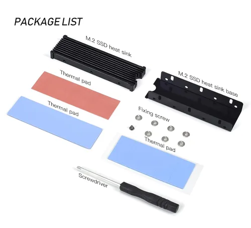 Vista 6 de M.2 PS5 SSD NVMe Disipador de calor para Samsung 990 980 Pro 970 EVO Plus SN570 SN750 SN850 Firecuda 530 NVME o SATA m2 2280 SSD Disipador de calor