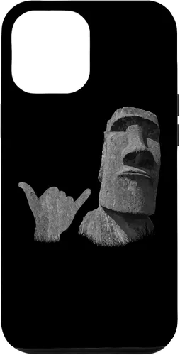 Vista 26 de Funny Easter Island Rapa NUI Moai Statue Surfer Shaka Sign Case for iPhone 16