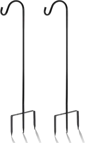 Vista 7 de EXCMARK - Gancho de pastor de altura ajustable de 81/61/41 cm y 1,3 cm de grosor. Úsalo en bodas, para colgar luces solares, linternas, comederos