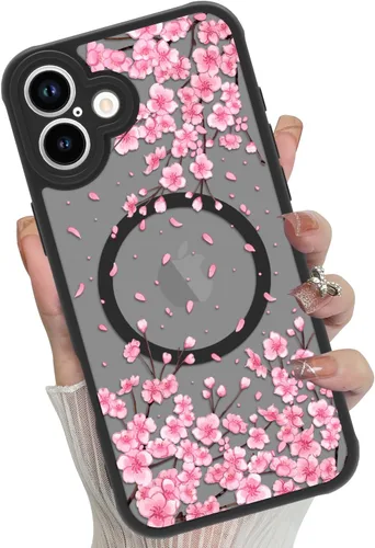 Vista 58 de Funda magnética para iPhone 17 Pro [compatible con MagSafe], bonita funda de moda con estampado de leopardo negro, translúcida, mate, parte trasera