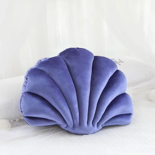 Vista 11 de Almohada con forma de concha de mar de terciopelo blanco, almohada de felpa con temática de mar y océano, almohada decorativa para cama, sofá