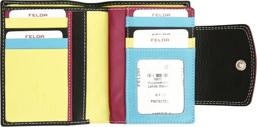 Vista 2 de Felda RFID monedero de cuero genuino señoras monedero multi color tarjeta de crédito y monedas