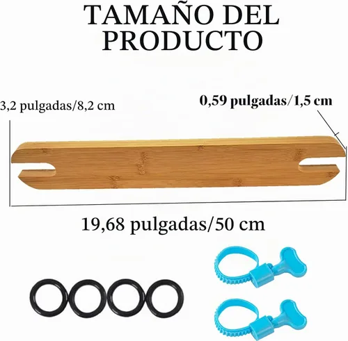 Vista 5 de Reposapiés para silla alta, reposapiés de madera de bambú natural compatible con accesorios para sillas altas IKEA Antilop, reposapiés ajustable
