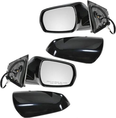 Vista 37 de TRQ Conjunto de 2 piezas de espejo lateral para conductor y pasajero, ajuste eléctrico, sin calefacción, sin memoria, color negro, compatible