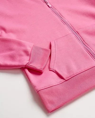 Vista 3 de Real Love Conjunto deportivo para niñas, 2 piezas de forro polar suave con cremallera y pantalones deportivos para niñas (tallas 7-16)