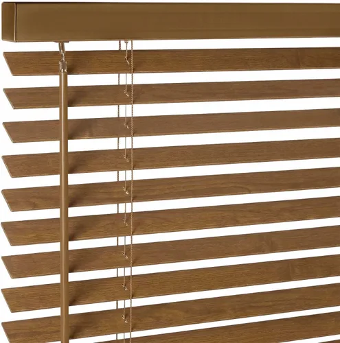 Vista 13 de Persianas de madera real de 2 pulgadas para ventanas de interior, persianas venecianas opacas de madera maciza, tamaño personalizado, color cereza