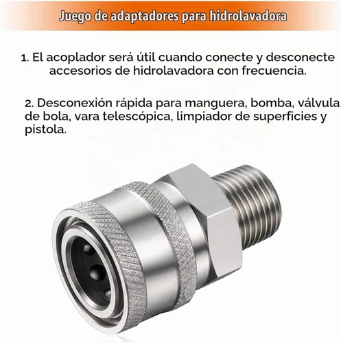 Vista 4 de Hotop NPT - Kit de conector rápido macho y hembra de acero inoxidable de 3/8 pulgadas (4 piezas)