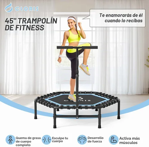 Vista 2 de CLORIS 45'' Rebounder Trampoline for Adults - Max Load 450lbs, Trampoline with Adjustable Foam Handle Indoor/Outdoor Fitness Body Exercise