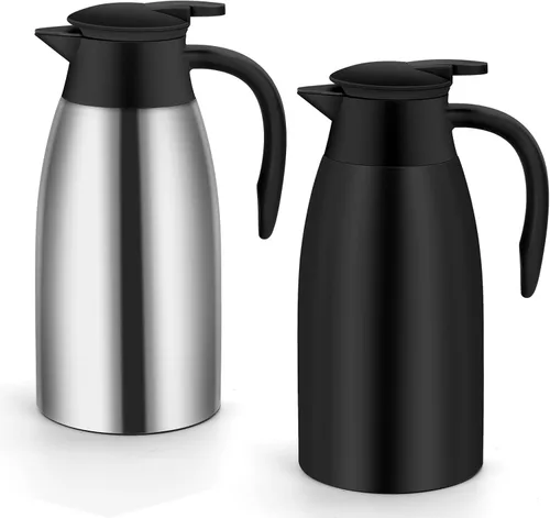 Vista 9 de Jarra térmica de café de 70 onzas, termo de café aislado de acero inoxidable, jarras de café al vacío para mantener el calor, botella de vacío