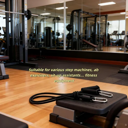 Vista 4 de 1 par de bandas de resistencia con asas y clips, bandas de ejercicio de pedal, entrenamiento de fuerza, entrenamiento de fuerza en casa, gimnasio