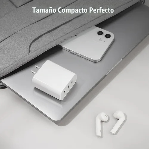 Vista 7 de Amoner - Bloque de cargador USB C, 35 W, 3 puertos USB C, cargador de pared