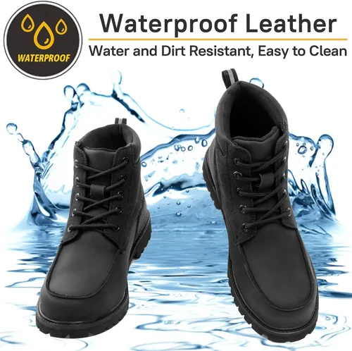 Vista 3 de SUADEX Botas con punta de acero para hombre, impermeables, zapatos de trabajo unisex indestructibles