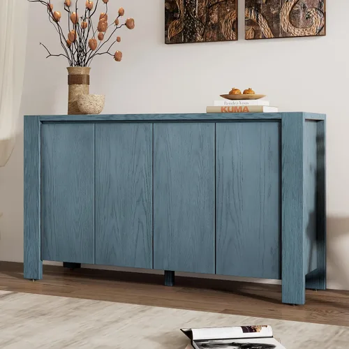 Vista 15 de VilroCaz Armario de almacenamiento multifuncional, gabinete de almacenamiento de madera para bufé, sofá, mesa, mesa auxiliar con estante ajustable