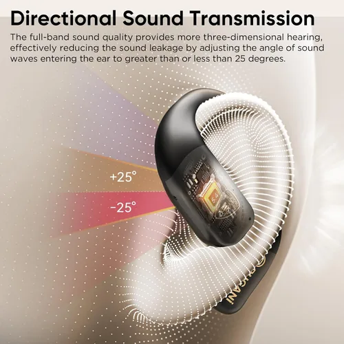 Vista 14 de BUGANI Auriculares de oreja abierta, auriculares inalámbricos Bluetooth 5.4 con tiempo de reproducción de 60 horas, micrófono con cancelación