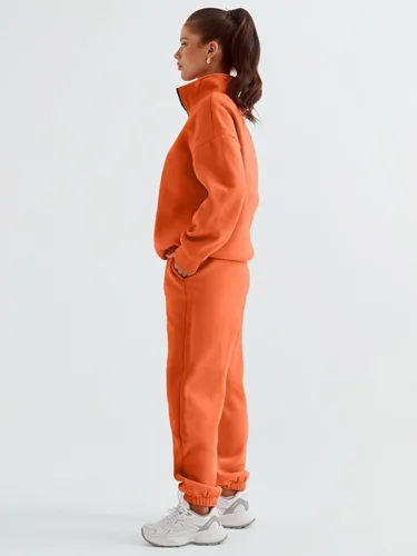 Vista 3 de AUTOMET Womens 2 Piece Outfits Long Sleeve Sweatsuits Sets Half Zip Sweatshirts with Joggers Sweatpants