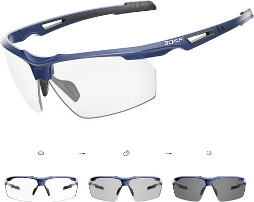 Vista 19 de SCVCN Gafas de sol deportivas fotocromáticas para ciclismo, gafas transparentes para hombres y mujeres, protección UV400, MTB BMX, pesca, correr, S86