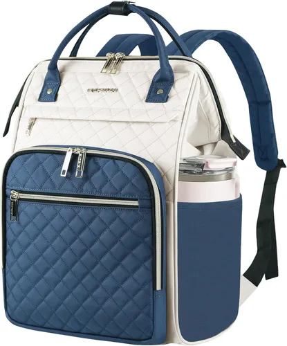 Vista 18 de EMPSIGN - Mochila para laptop de 15.6 pulgadas para mujeres, bolsa de viaje para computadora, negocios y trabajo, repelente al agua, mochila casual