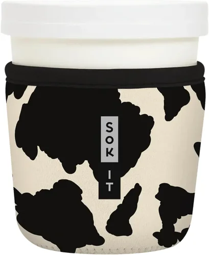 Vista 70 de Sok It IceCreamSok - Funda de neopreno aislada (flores abstractas, pintas de helado cónicas)