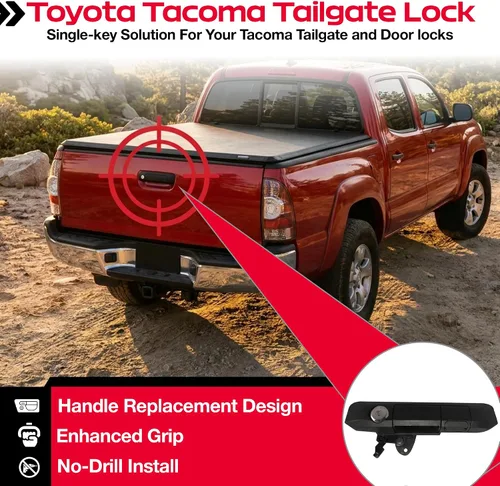 Vista 2 de Cerradura manual para puerta trasera, de la marca Pop & Lock, para automóviles, Negro