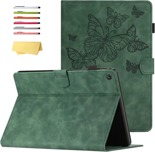 Vista 24 de Funda para Kindle Fire HD 8 de 8ª/7ª/6ª generación (2016/2017/2018) con soporte, soporte para lápices, bolsillos