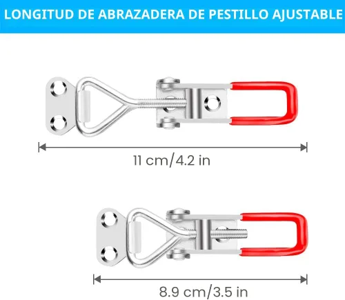 Vista 4 de Paquete de 6 abrazaderas de cierre de palanca 4001, pestillo ajustable, abrazaderas para ahumador, pestillos de servicio pesado, 330 libras