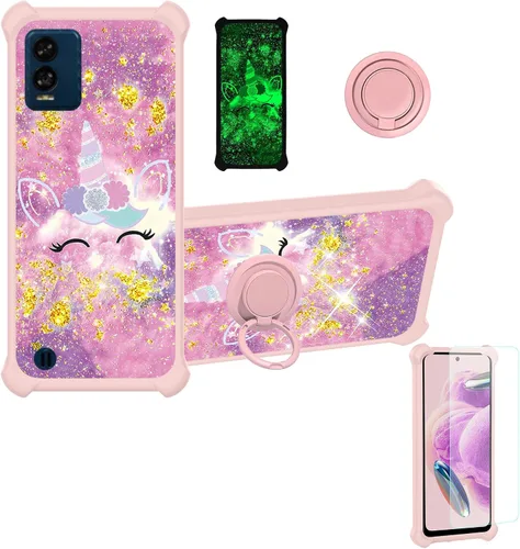 Vista 126 de jioeuinly JSF-DJS - Funda compatible con Nothing Phone 2a con protector de pantalla de vidrio templado, policarbonato duro + silicona suave, soporte