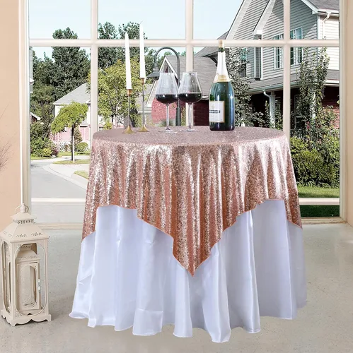 Vista 34 de Manteles redondos de lentejuelas negros para fiestas, de 121,9 cm, mantel redondo de purpurina ajustado, pequeño, lindo y dulce, para boda