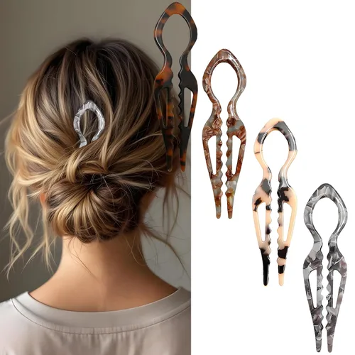 Vista 9 de 4 horquillas para el cabello para mujer, horquillas francesas en forma de U, elegantes accesorios para el cabello de mujer, horquilla francesa