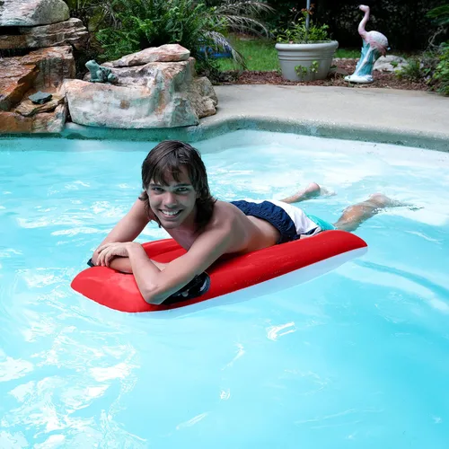 Vista 2 de Inflatable Boogie Boards for Beach - Kids Inflatable Surfboard with Handles, Body Surf Floating Pool Float for Beach & Pool Floats by 4E's Novelty