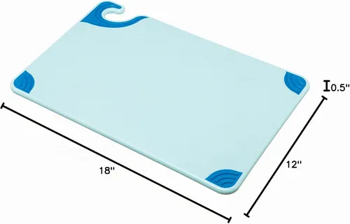 Vista 6 de San Jamar Saf-T-Grip Co-Polymer colección de tabla de cortar, Azul, 1