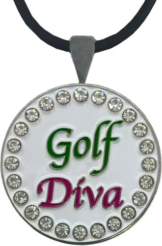 Vista 6 de Giggle Golf Marcador de pelota de golf brillante con collar de golf para mujer Agujero 19