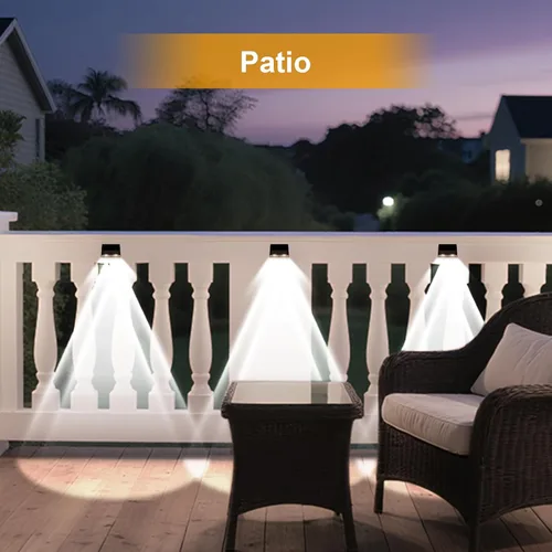 Vista 9 de Luces solares de valla súper duraderas al aire libre, luces de cubierta impermeables, perfectas para días de invierno y lluviosos, iluminación solar