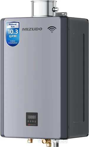 Vista 12 de MIZUDO Calentador de agua sin tanque de gas natural de 120,000 BTU, máximo