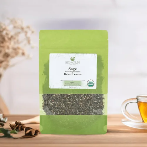 Vista 7 de Biokoma Hojas de salvia orgánica, 1.76 oz, 1.76 onzas, Salvia officinalis seca, hojas sueltas, USDA Organic Herbal Tea Balance Mental Clarity