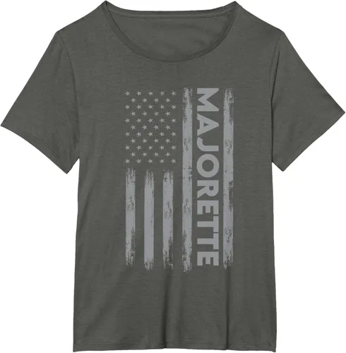 Vista 17 de Great Majorette - Camiseta de bastón giratorio con diseño de bandera de Estados Unidos, Negro, S