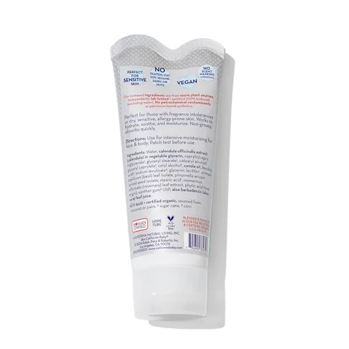 Vista 2 de California Baby Crema sin perfume súper sensible Hidratante 100% a base de plantas Loción calmante para bebés para recién nacidos