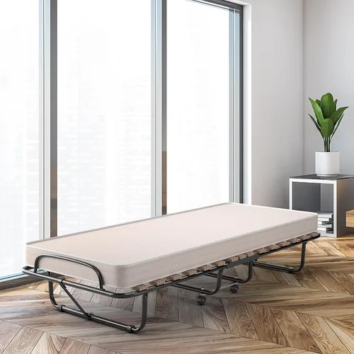 Vista 2 de BestComfort Cama plegable con colchón, cama plegable para invitados con colchón de espuma viscoelástica, cama portátil con marco de acero, cama
