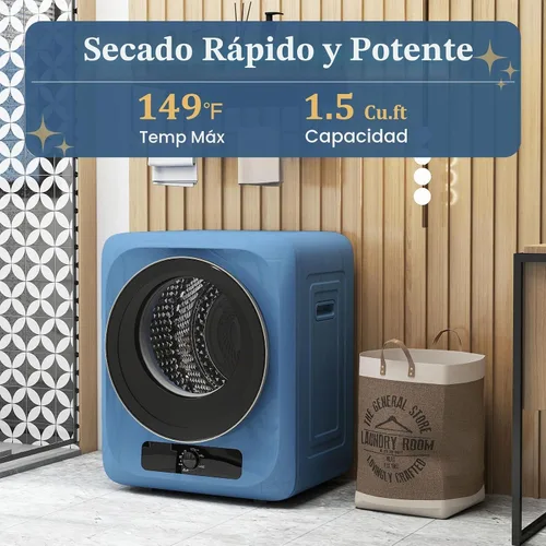 Vista 7 de Auertech Combo de Lavadora y Secadora Portátil, Máquina Lavadora de Doble Tina de 28 Libras, Secadora de Ropa Compacta de 1.5 Pies Cúbicos, Conjunto